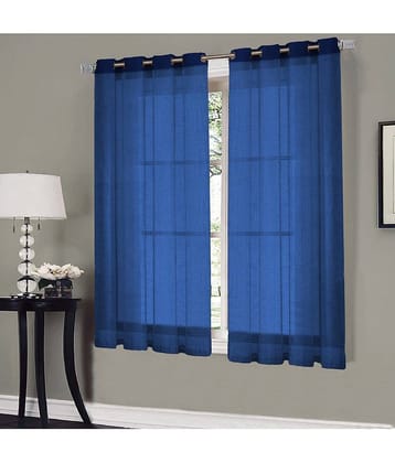Home Candy Set of 2 Window Transparent Eyelet Polyester Blue Curtains ( 152 x 120 cm )