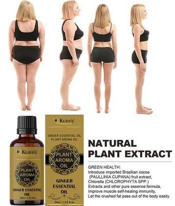 Kuraiy Real Natural Tummy Ginger Oil, For Belly Drainage Ginger Oil For Belly Fat Reduction