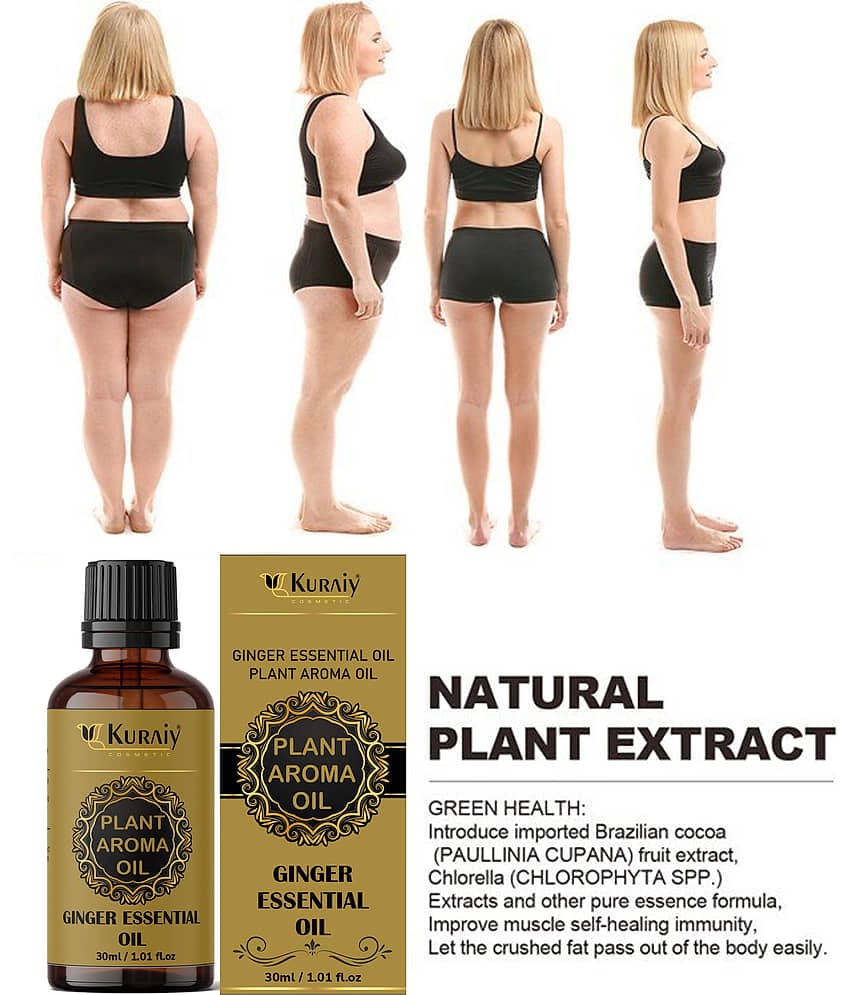 Kuraiy Real Natural Tummy Ginger Oil, For Belly Drainage Ginger Oil For Belly Fat Reduction