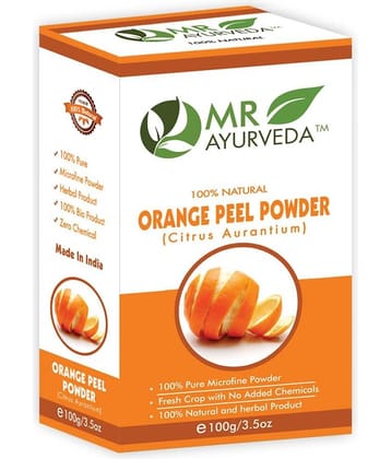 MR Ayurveda Organic Orange Peel Powder for Glowing Skin Face Pack Masks 100 gm