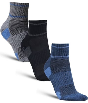 Dollar - Cotton Men's Self Design Multicolor Ankle Length Socks ( Pack of 3 )