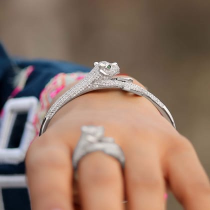 Silver Panther Kada for Women