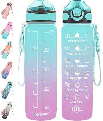 SARVASHVA TRENDS Motivational Water Bottles, Gym Water Bottles Multicolour Plastic Sipper Water Bottle 1000 mL ( Set of 1 )