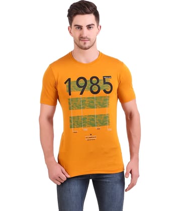 Bravezi Pack of 1 Cotton Blend Slim Fit Men's T-Shirt ( Yellow )