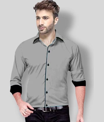 P&V CREATIONS - Grey Cotton Blend Regular Fit Men's Formal Shirt ( Pack of 1 )