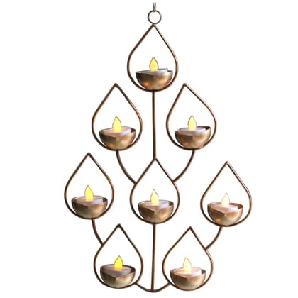 Iron Showpiece Candle Holder 7 Pieces ,Diwali Gift Item (IMAS155 A)
