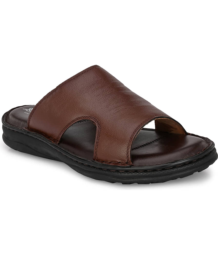 SHENCES - Black Men's Leather Slipper