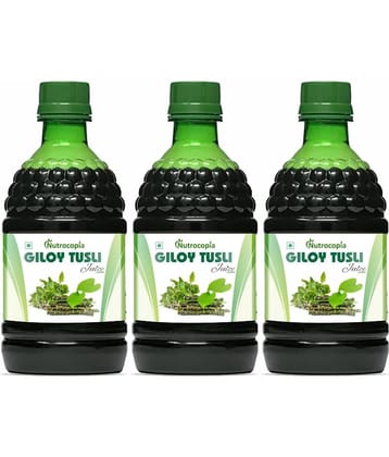 NUTROCOPIA Giloy Tulsi Juice | Fresh Tulsi and Giloy to Support Immune Health Pack of 3 of 400ML