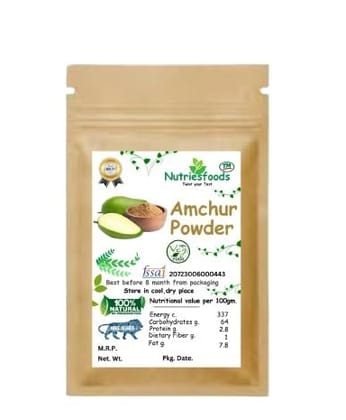 Nutriesfoods Dry Green Mango Amchur Powder | Authentic & Traditional Aamchoor | Made from Sun-Dried Raw Mangoes | Tangy & Flavorful Spice for Curries, Chutneys, Marinades & Indian Recipes 500