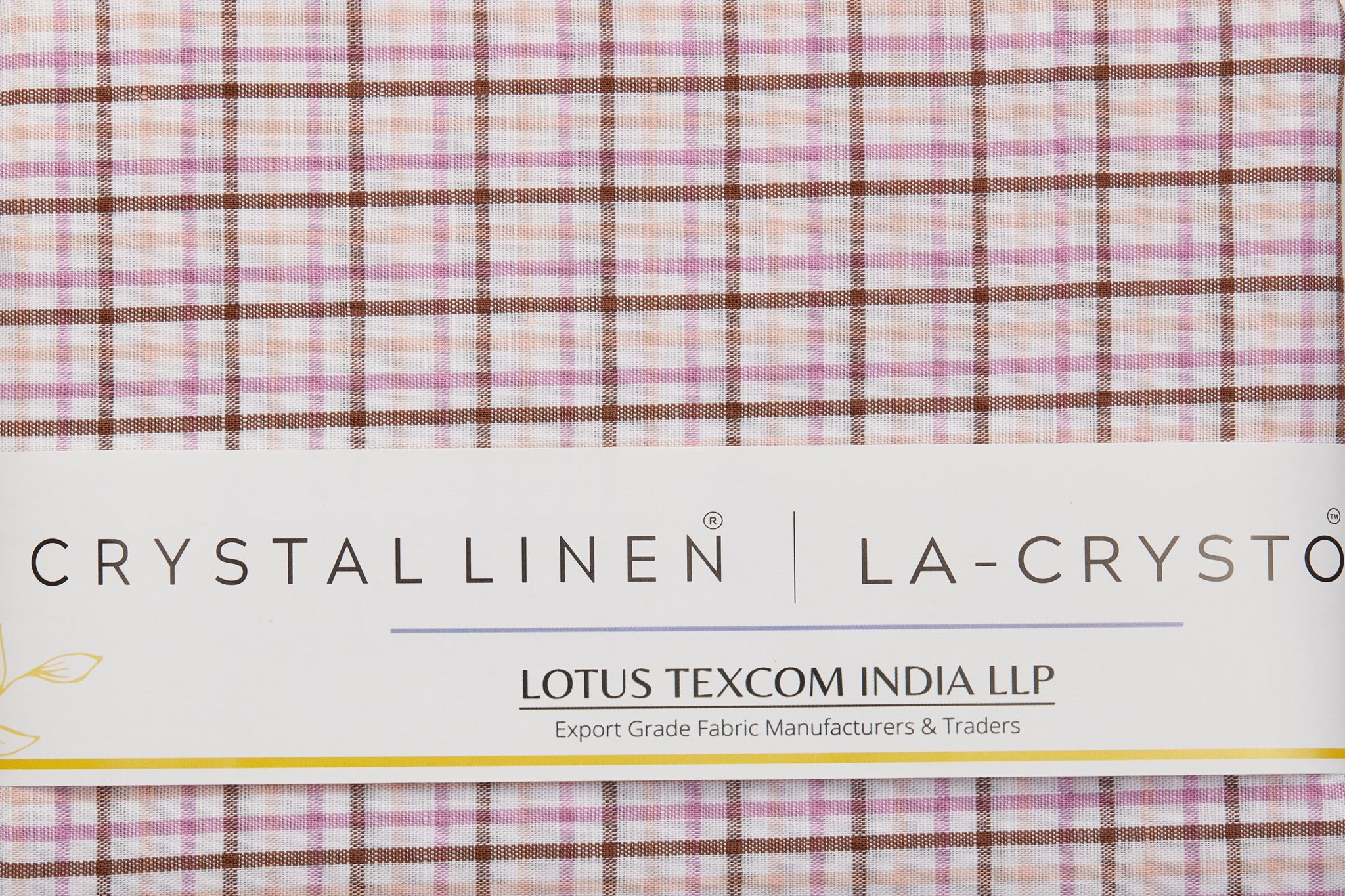 Linen Cotton Blend, Yarn Dyed Checks, Plain,White And Pink And BrownMen And Women, Unstitched Shirting Or Top Fabric-1 Meter