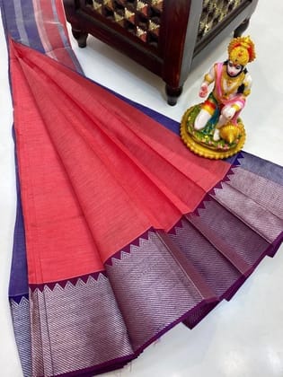 Elegant Mangalagiri Pattu Plain Sarees