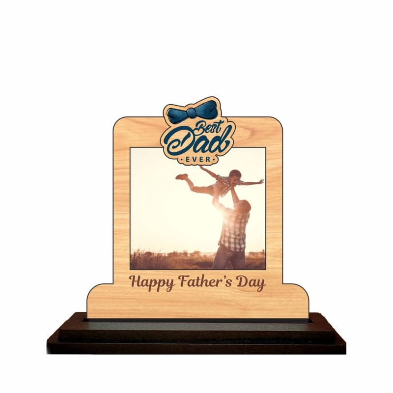 THE MAGICAL GIFTS Daddy I Love You Magnetic Wooden Photo Frame Fathers Day Gift from Kids Unique Fridge Magnet Picture Holder for Dad Birthday Present Sentimental Gift for Father 3x3 IN