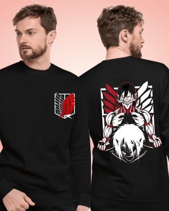 Attack on titan wings Black Sweatshirt-M