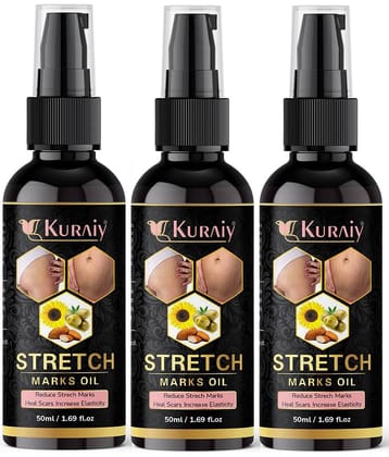 Kuraiy Natural Stretch Oil with Coconut, Olive & Jojoba Oils, For Scars & Stretchmark Oil