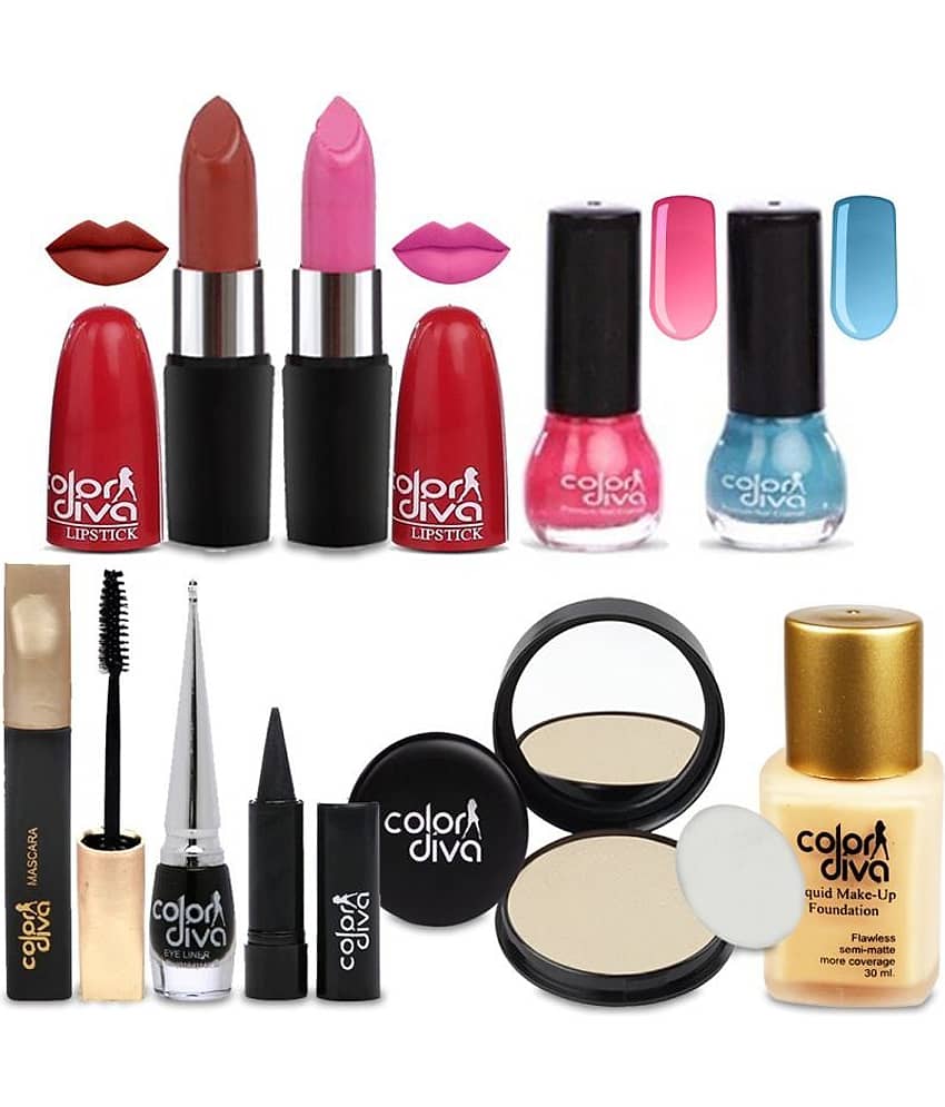 Adbeni Color Diva Women Makeup Combo Set, GC548 Makeup Kit Pack of 9 Compact Palette 100