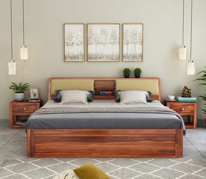 Sheesham Wood Bed with Storage