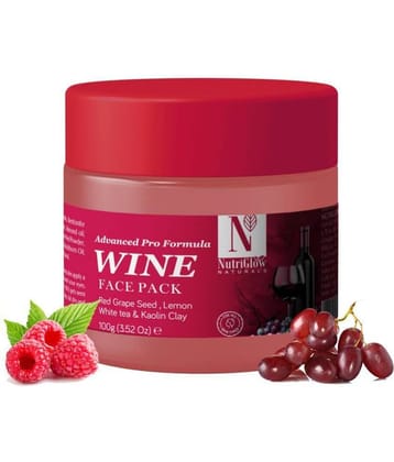 NutriGlow NATURAL'S Advanced Pro Formula Wine Face Pack for Glowing Skin with Kaolin Clay, All Skin Types, Men & Women, 100gm