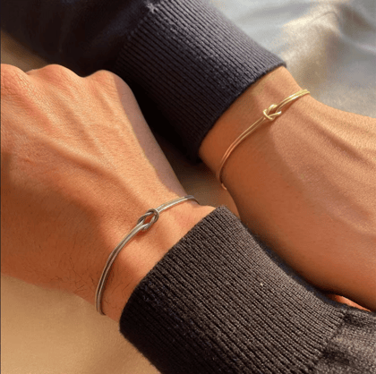 Forever Knot Couple Bracelets-Silver Plated / Silver Plated
