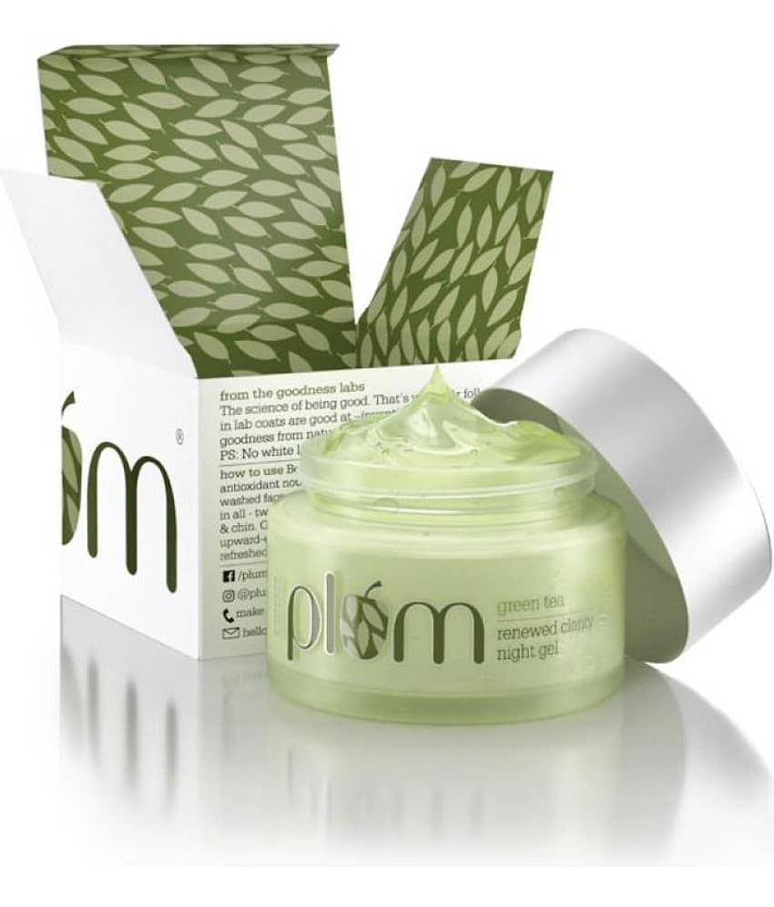 Plum Green Tea Night Gel Cream | Anti-aging Oil-free Moisturizer with Glycolic Acid (50 ml)