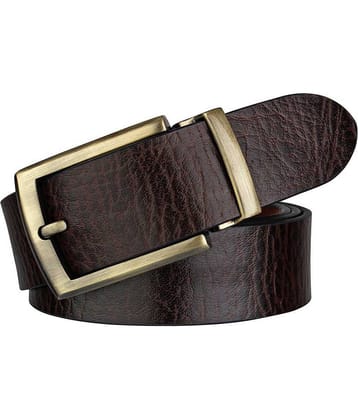 SUNSHOPPING Brown Leather Formal Belt