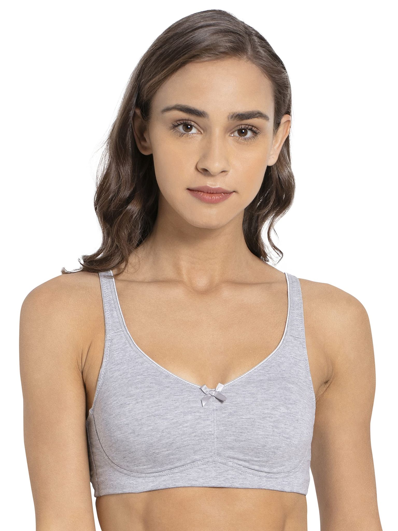 Jockey Women's Cotton Non-Padded Wirefree Everyday Bra FE41_Light Grey Melange_36D Jockey Women's Cotton Non-Padded Wirefree Everyday Bra FE41_Light Grey Melange_36D - Light Grey Melange / 36D