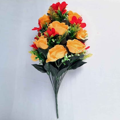 Artificial Flower Bouquet | Fake Flowers & Plants Bunch - For Vase, Pot, Home, Bedroom, Balcony, Office Corner, Living Room Decor-Yellow