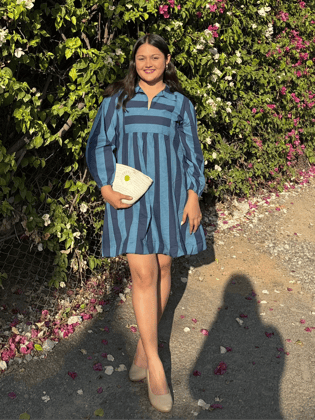 Twirl Blue Dress-XS