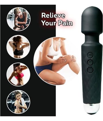 Wand Massager For Full Body Relaxation & Pain Relief with 10 speed, Flexible Neck, Black Color (Pack of 1)