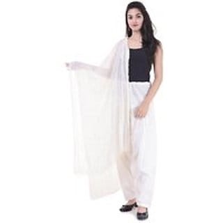 Pure Cotton (White) Patiala Salwar with Dupatta Set