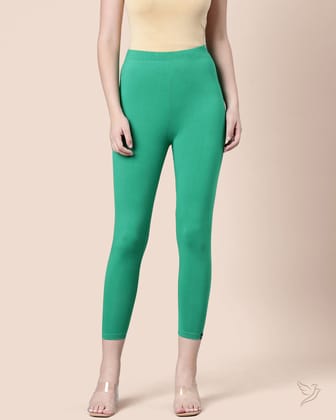 Viscose 7/8 High Ankle/Cropped Leggings - Magic Garden-S / Magic Garden