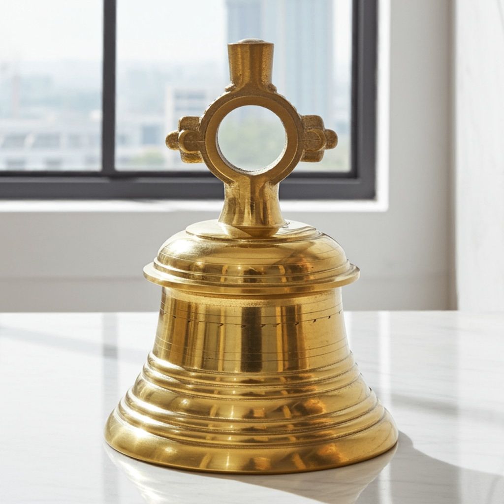 Brass Temple Hanging Ghanta, Hanging Bell, Ghanta 41 KG - Antique Brass Temple Ghanta for Big Mandir (ZMAS493 V)