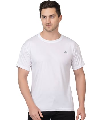 Zeffit Polyester Regular Fit Solid Half Sleeves Men's Round T-Shirt - White ( Pack of 1 )