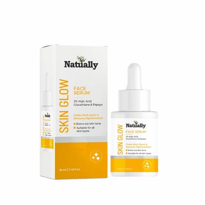 Natually Skin Glow Face Serum | 2%  Kojic Acid, Glutathione and Papaya | 30ml