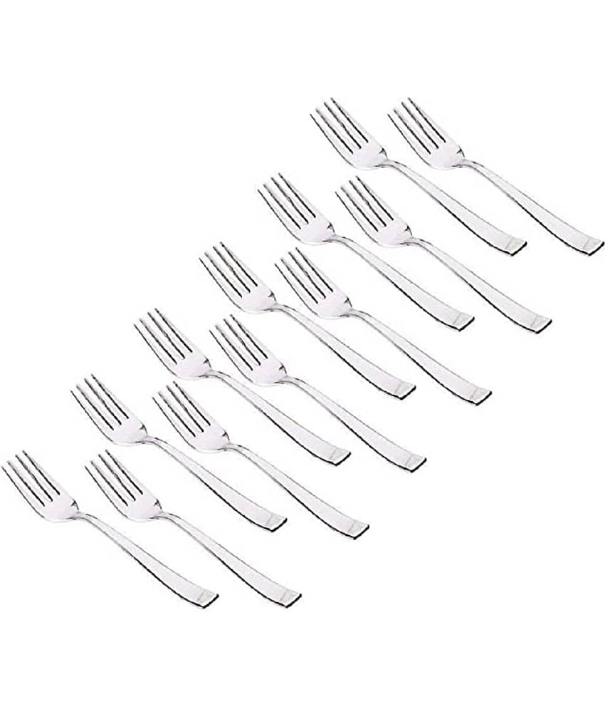 Analog kitchenware - Silver Stainless Steel Salad Fork ( Pack of 12 )