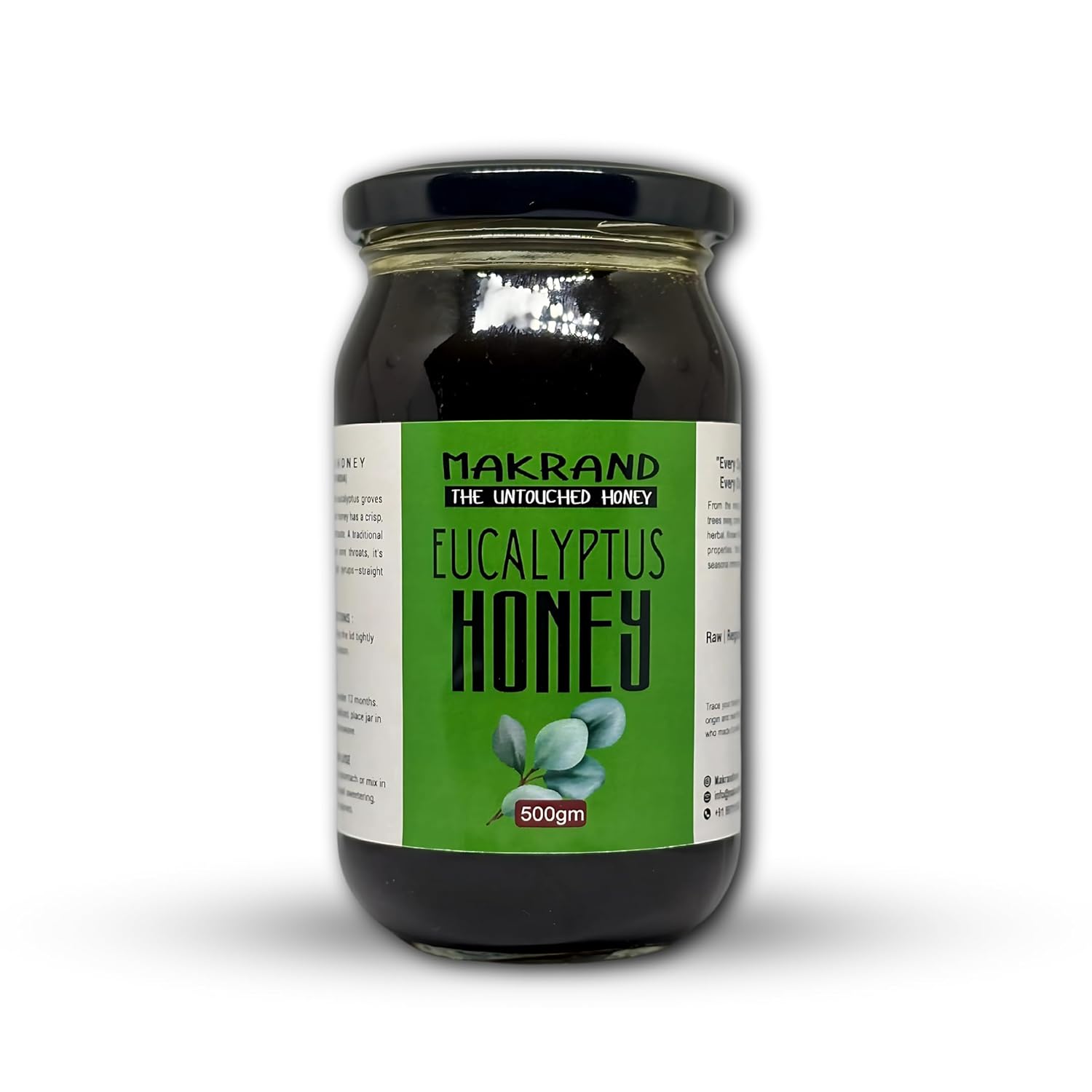 Makrand Organic Honey Eucalyptus – 100% Pure, Raw, Unfiltered, & Natural – Sustainably Sourced from Healthy Bee Colonies for Maximum Flavor & Health Benefits 500gm