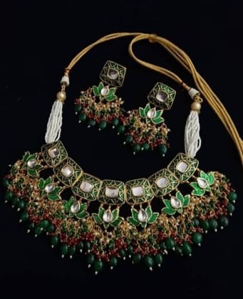 ZEVAR I Kundan Meenakari Necklace Set