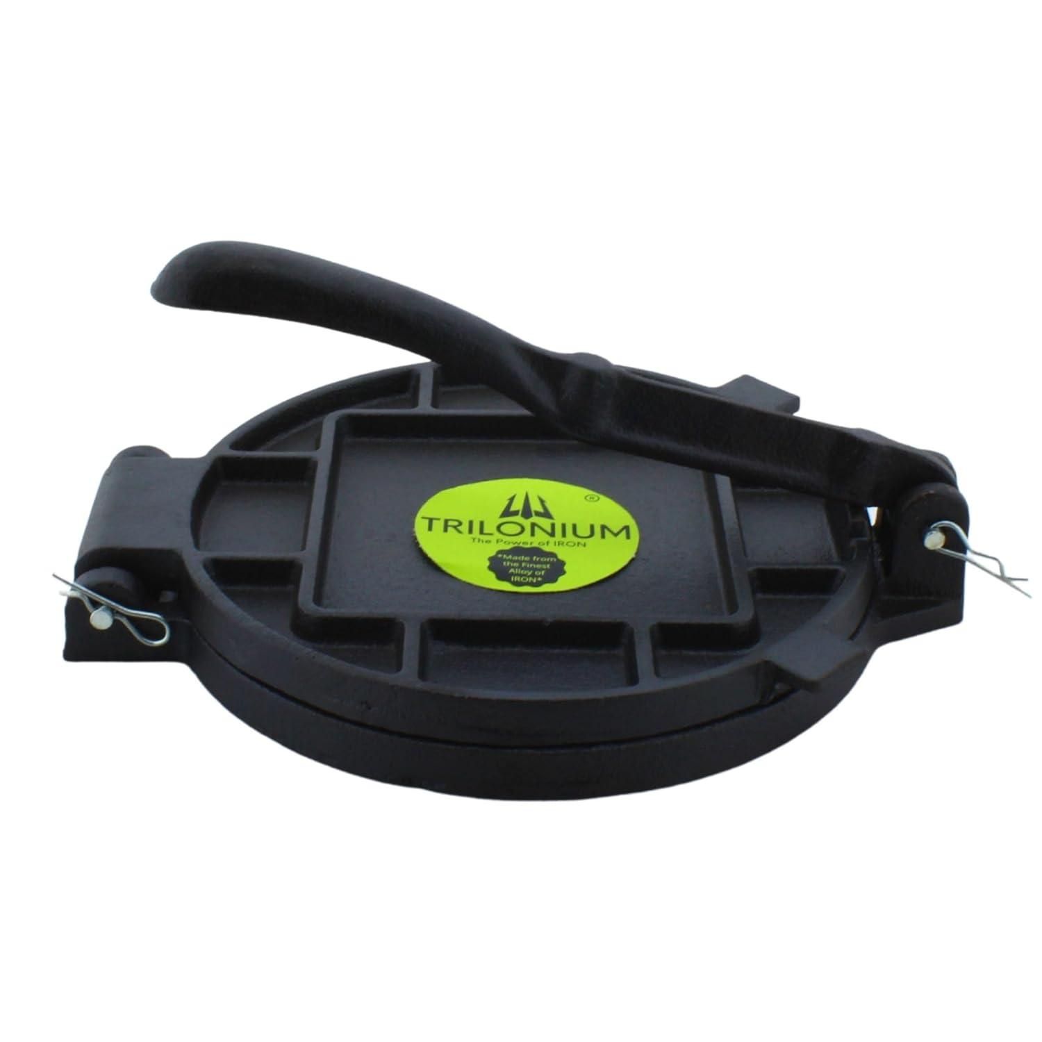 Trilonium Pre-Seasoned Cast Iron roti, Puri,papad and Khakra Press 20cm