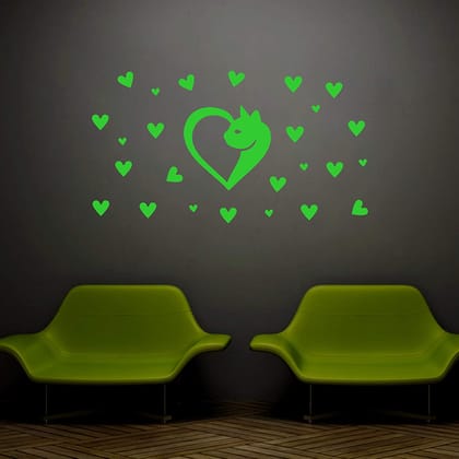 DreamKraft Glow in The Dark Kids Room Decor Radium Sticker (Green, 20 cm X 20 cm)