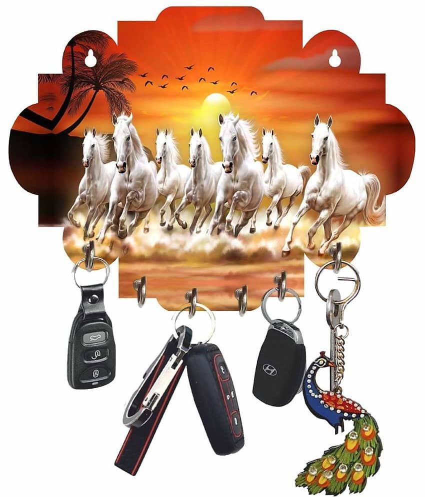 LCUPR Multicolour Wood Key Holder - Pack of 1