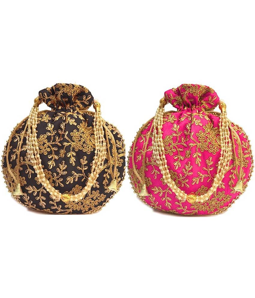 Bulbul Multicolour Potli  Bag (Pack Of 2 )