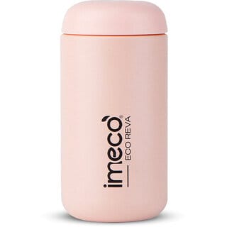 IMECO ECO REVA Capsule Shaped Stainless Steel Water Bottle Leak-Proof BPA-Free (400 ml, Pink)