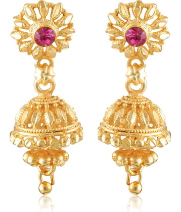 Vighnaharta - Golden Jhumki Earrings ( Pack of 1 )
