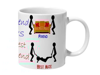 Multicolor Friend Vs Best Friend Ceramic Mug