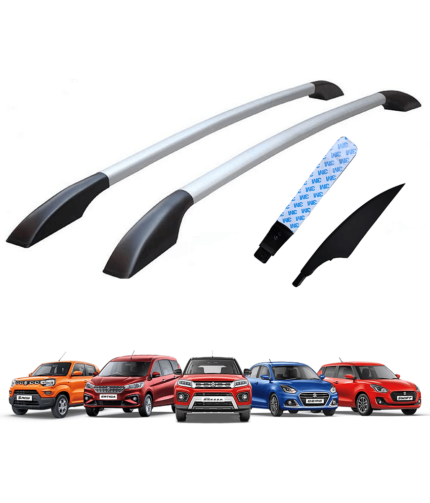Aksmit Universal Vehicles , New Silk Roof Rail 2021 – Made from durable ABS plastic material, designed specifically offering long-lasting strength and a stylish finish. ( Sliver )