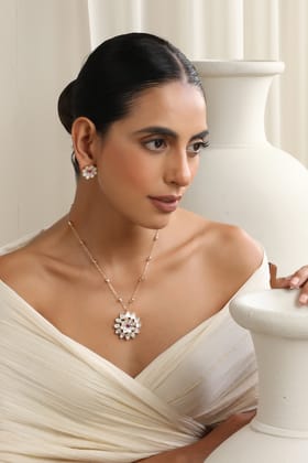 Shirin Red Polki Pendant Necklace-Polki