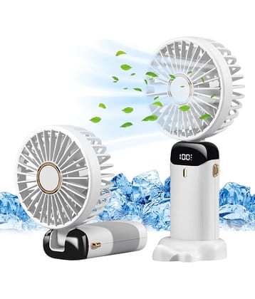 CHARKEE USB Fan Assorted Pack of Pack of 1 Rechargeable Mini Portable Digital Hand Fan