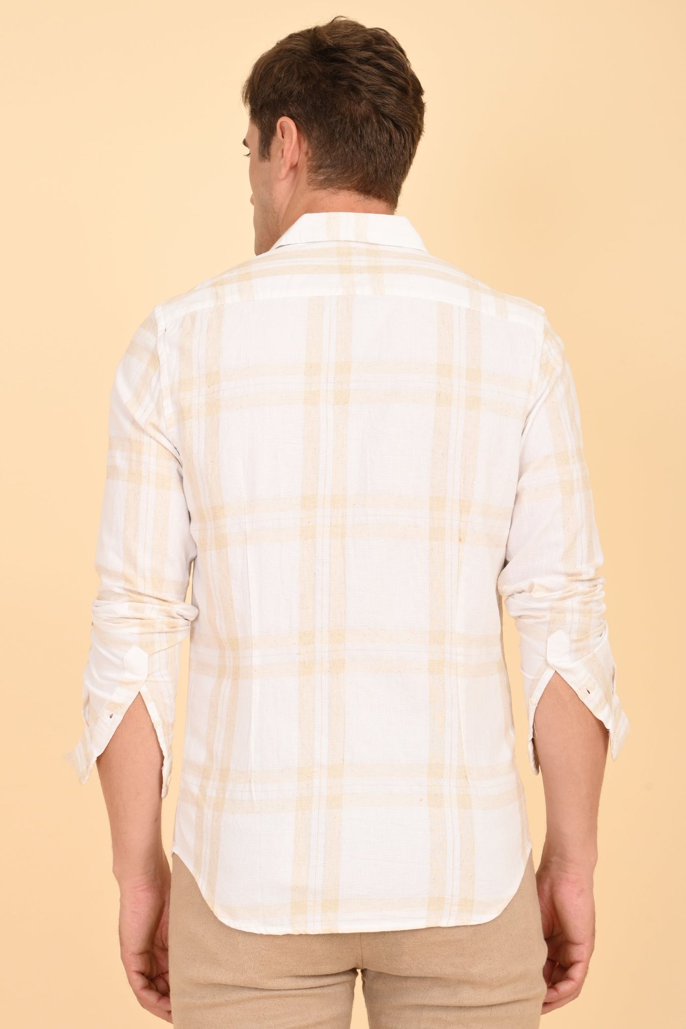 Fransisco - Dobby Check Shirt - White-S-38 / WHITE