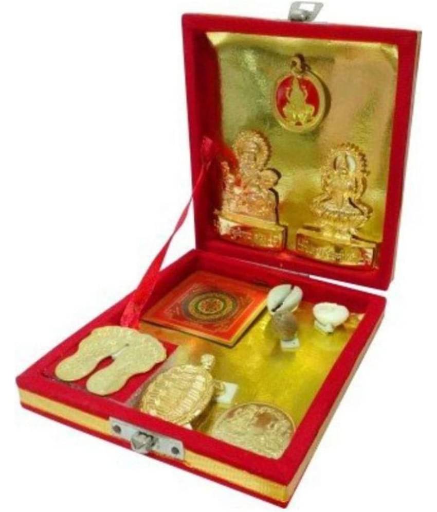 only 4 you Yellow Brass Shri Kuber Dhan Laxmi Varsha Yantra -Set of 10