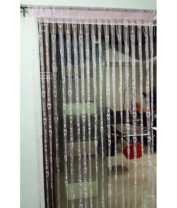 Homefab India Heart Semi-Transparent Eyelet Door Curtain 7ft (Pack of 2) - Pink
