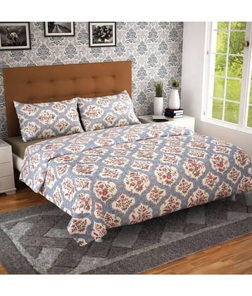 elite india Poly Cotton Queen Bedsheet ( Multicolor )
